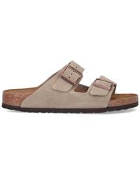 Birkenstock - Suede Double Strap Slide Sandals - Lyst