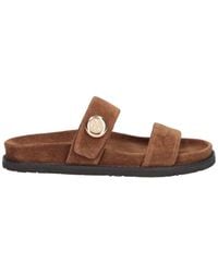 Tory Burch - Suede Double Strap Slide Sandals - Lyst