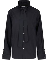 Sacai - Tie-Neck Button-Up Shirt - Lyst