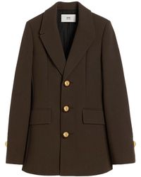Ami Paris - New Wool Single Breasted Boxy Jacket - Lyst