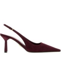 Prada - Aubergine Suede Pumps - Lyst