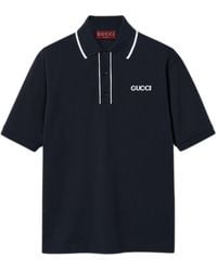Gucci - Stretch Cotton Pique Polo Shirt With Embroidery - Lyst