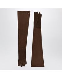Max Mara - Long Suede Nappa Gloves With M Monogram - Lyst