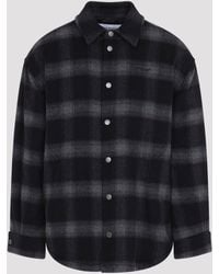 Off-White c/o Virgil Abloh - Flannel Wool Overshirt Padded Coat - Lyst