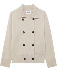 Alpha Studio - Double-Breasted Knit Jacket With Patch Pockets - Lyst