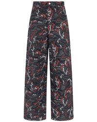 PDF - Abstract Pattern Wide-Leg Trousers - Lyst