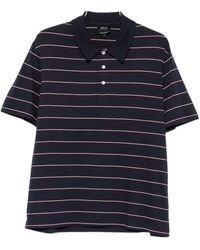 A.P.C. - Striped Polo Shirt - Lyst