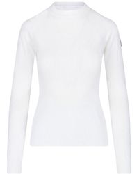 Moncler - Ribbed Mock Neck Long Sleeve Top - Lyst