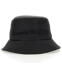 McQueen - Bucket Hat With Embroidered Logo - Lyst