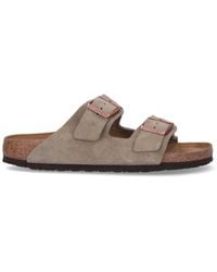 Birkenstock - Suede Two-Strap Slide Sandals - Lyst