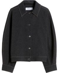 Max Mara - Oversized Cropped Denim-Effect T-Shirt Jacket - Lyst