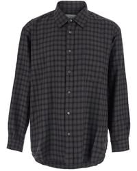 DUNST - Checkered Flannel Shirt With Classic Collar And Long Sleeves - Lyst