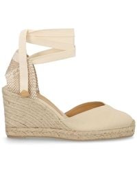 Castañer - Castañer Cotton Leather Heel - Lyst