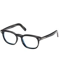 Tom Ford - Eyeglasses Square Full Rim, Horn Frame And Clear Light Block Lens Ft5930-D-B063 - Lyst