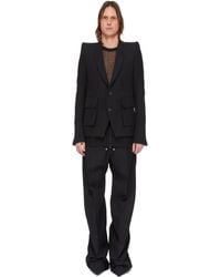 Rick Owens - Wide-Leg Wool Whipcord Trousers With Elasticated Drawstring Waist - Lyst