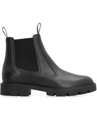 Celine - Leather Chelsea Boots With Shearling Lining - Lyst
