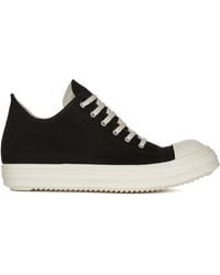 Rick Owens - Cotton Canvas Low-Top Sneakers - Lyst