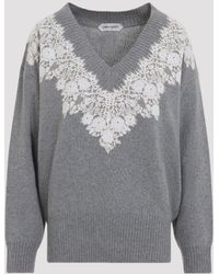 Alberta Ferretti - V Neck Sweater - Lyst