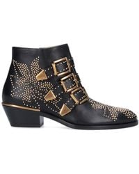 Chloé - Boots Susanna Nappa Leather Black Rivets Gold - Lyst