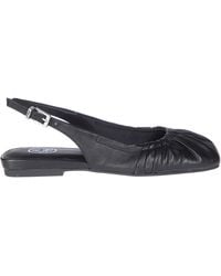 Ash - Bibi Ruched Leather Slingback Ballet Flats - Lyst