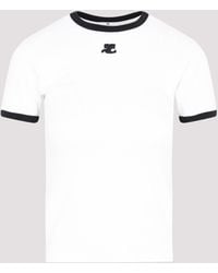 Courreges - Courrèges Contrast Cotton T-Shirt - Lyst