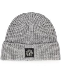 Stone Island - Logo Wool Beanie - Lyst
