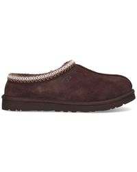 UGG - Leather And Textile Slip-On Flat Shoes - Lyst