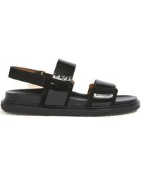 Marni - Fussbett Double-Strap Leather Sandals Shoes - Lyst