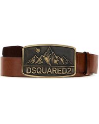 DSquared² - Leather Dominate Your Sport Belt With Antiqued Golden Brass Finish - Lyst