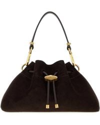 Jimmy Choo - Dark Suede Small Cinch Bucket Bag - Lyst