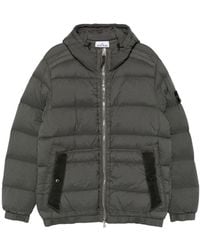 Stone Island - Quilted Hooded Down Jacket With Distinctive Patch Logo - Lyst