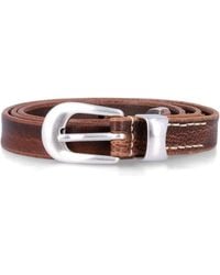 Our Legacy - Brown Leather Belt With Metal Buckle - Lyst