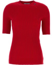 Prada - Knitted Crew Neck Sweater - Lyst