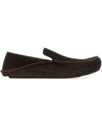 Loewe - Dark Suede Rambla Loafers - Lyst
