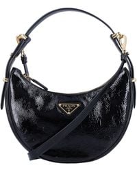 Prada - Patent Leather Crescent Shoulder Bag - Lyst