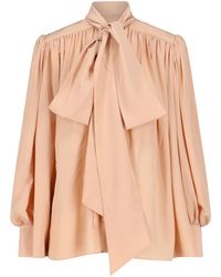 Chloé - Silk Button-Up Shirt With Mother-Of-Pearl Buttons - Lyst