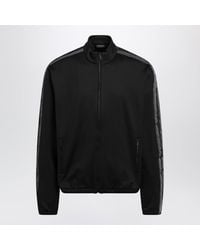 Gucci - Stretch Cotton Jersey Zip-Up Jacket With Web-Stripe Sleeves - Lyst
