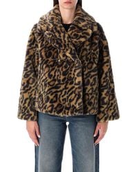 A.P.C. - Leopard-Print Faux Fur Johanna Coat - Lyst