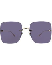 Gucci - Metal Square/Rectangle Sunglasses - Lyst