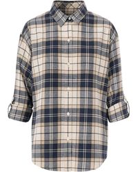 Barbour - Plaid Button-Up Shirt With Roll-Tab Sleeves - Lyst