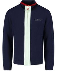 CASABLANCA - Deep Sweater With Mint Stripe And Contrasting Trim - Lyst