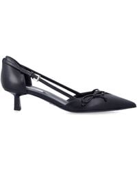 Prada - Side-Cut Leather Pumps - Lyst