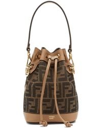 Fendi - Ff Jacquard Mini Shoulder Bag With Removable Straps, -Finish Hardware, Leather Details (W 14 X H 18 X H 12 Cm) - Lyst
