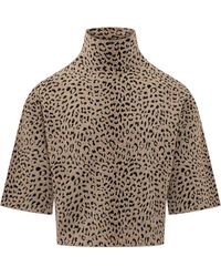 Givenchy - High-Neck Short Sleeve Top - Lyst