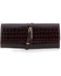 Liffner - Leather Clutch Handbag With Belt Detail And Zip Closure - Lyst