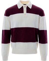 A.P.C. - A. P.C. Striped Wool Rugby Polo Sweater - Lyst