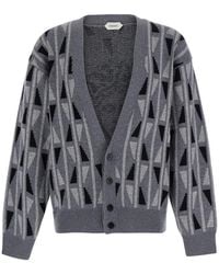 Versace - Sweater With Leather Medusa Front Cotton Blend Top - Lyst