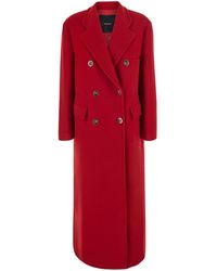 Pinko - Double-Breasted Wool Jacket With Notched Lapels And Patch Pockets - Lyst