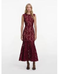 Self-Portrait - Guipure Lace Midi Dress - Lyst