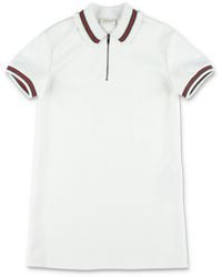 Gucci - Girl's Technical T-Shirt Polo Mini Dress With Web Stripe Detail - Lyst